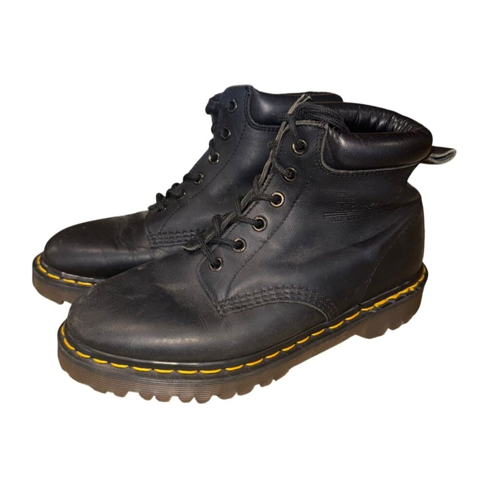 Vintage Dr. Martens Punk Black Leather Lace-Up Boots Fairy Goth Grunge Womens 6